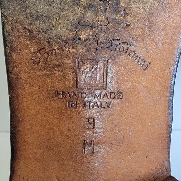 Stamati Mastroianni Shoes Men's 9M Burgundy Maroon Hand Made Italy Wingtips - Picture 6 of 16